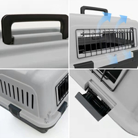 Boîte de transport pour animaux de compagnie, design standard avec maille respirante sur les côtés, simple, pour animaux âgés