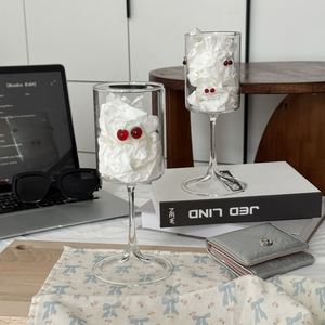 Juego de Vasos de Vidrio Pintados a Mano, Libres de Plomo, con Diseño de Cerezas, Varios Estilos Disponibles, para Café, Cócteles, Vino, Regalo para Bodas y Fiestas - Product Image 2