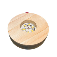 Base lumineuse LED USB en bois personnalisée en gros, forme de cercle illusion, support de sphère en cristal pour chambre à coucher