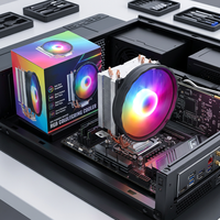 Nuevo Enfriador de CPU con 2 Tubos de Calor, Ventilador Vertical de Torre de Aluminio, Universal para FM FM2 AM2 AM3 AM4 AM5 I3 I5 I7 I9 LGA 775 115X 1200 1366 1700 2011