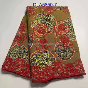 Vente en Gros Tissu Wax Hollandais Ankara Véritable de Bonne Qualité avec Broderie Cordon et Dentelle - Product Image 2