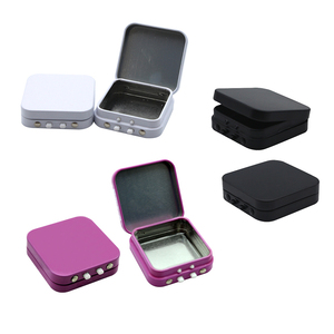 Boîte en fer blanc vide personnalisée pour impression en gros, emballage cadeau, boîte en fer blanc carrée portable à l'épreuve des enfants - Product Image 1