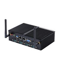 Qotom Fanless Mini PC RAM 4GB SSD 128GB Computadora de escritorio Barato NUC con 7 RS232 Dual Lan computadora industrial