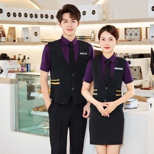 新着バーKTVサマーメンズレディースレストランバーユニフォーム同じスタイルのホテルフロントデスクケータリングウェイター作業服 - Product Image 5