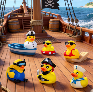 Breloques créatives en résine sur le thème des <span class=keywords><strong>pirates</strong></span>, figurines en résine de canard de dessin animé pour jouets de maison de poupée, accessoires de décoration pour micro-paysages de dessin animé - Product Image 2