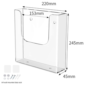 Trong suốt tường-treo A4 tập tin giá <span class=keywords><strong>Acrylic</strong></span> thông tin lưu trữ box với A5 Flyer Rack hiển thị Tạp Chí tổ chức - Product Image 6