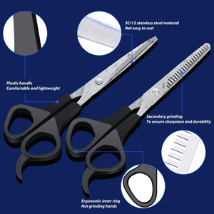 Stainless Steel Hairdressing Scissors Set Plastic Handle DIY Grade Barber Scissors Comb Salon Hairdressing Shears Accessories - Product Image 3