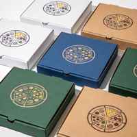 Boîtes à pizza en carton ondulé biodégradables jetables pour la vente en gros, avec logo personnalisé imprimé, imperméables, pour l'emballage de produits alimentaires et la restauration