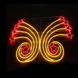 Décoration <span class=keywords><strong>de</strong></span> rue <span class=keywords><strong>de</strong></span> <span class=keywords><strong>Noël</strong></span> commerciale extérieure 2D 3D illuminée au sol à travers la rue motif LED lumières montées sur poteau - Product Image 3