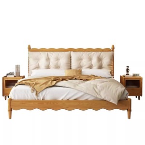 <span class=keywords><strong>Lit</strong></span> double de style contemporain, moderne, simple, en bois de frêne blanc <span class=keywords><strong>Lit</strong></span> nuage rembourré de grande taille en chêne massif - Product Image 4