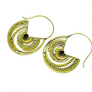 Boucles d'oreilles en pierre naturelle personnalisée, pour un style bohème, en laiton, livraison gratuite en inde - Product Image 3