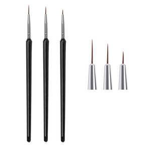 Vente en gros de 3 pinceaux à rayures françaises pour Nail Art Set 3D UV Gel Painting Liner Stylos à découper avec embouts pour outils de <span class=keywords><strong>dessin</strong></span> et de <span class=keywords><strong>manucure</strong></span> - Product Image 5