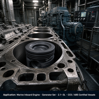 Piston Aluminium Tempa Khusus untuk Mesin Tempel Kapal 2 Silinder 2.1-3L |   Paduan AlSi |   Manufaktur OEM |   Langsung dari Pabrik