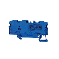 Morsetto a gabbia a innesto blu per guida DIN 6mm², 2 conduttori, nuovo di zecca, originale tedesco, in stock, 2006-1304