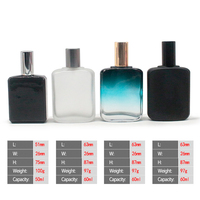 Flacon de parfum en verre givré réutilisable avec pulvérisateur à pompe, capacité de 50 ml/100 ml, pour un nettoyage et un remplissage faciles