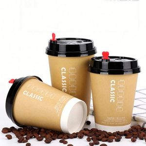 ฝาปิดแก้วกาแฟกระดาษแบบสองชั้น ขนาดเส้นผ่านศูนย์กลาง 90 มม. ย่อยสลายได้ เป็นมิตรกับสิ่งแวดล้อม เกรดอาหาร สำหรับขายส่ง ใช้สำหรับซื้อกลับบ้าน  รับทำโลโก้ตามสั่ง - Product Image 1