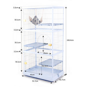 Nouvelle vente chaude de maisons pour animaux de compagnie en acier inoxydable de haute qualité couleur vive trois couches grande maison pour animaux de compagnie <span class=keywords><strong>Cage</strong></span> intérieure pour chat - Product Image 6