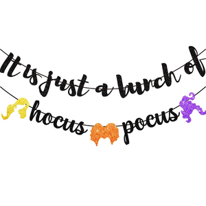 Felice Halloween ghirlanda di Halloween decorazioni per feste e forniture è solo un mucchio di striscioni di carta glitterata <span class=keywords><strong>Hocus</strong></span> <span class=keywords><strong>Pocus</strong></span> - Product Image 4