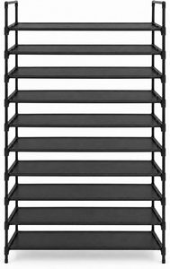 Metal Frame 10-tier <b>Shoe</b> Rack Space-Saving <b>Shoe</b> Storage Organizer Non-Woven Fabric Stackable <b>Shoe</b> Shelf - Product Image 3