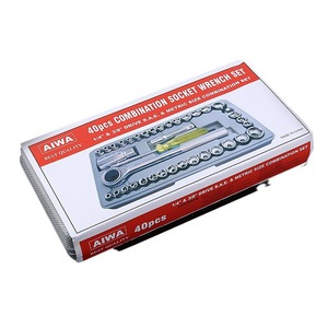 Aiwa 40pcs Combination Socket Wrench Set 1/4 & 3/8 Drive Sae Metric Home Auto Repair Tool Case - Product Image 1