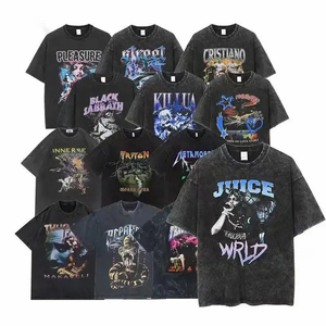 Logo personnalisé Hip Hop graphique Dtg impression goutte épaule surdimensionné <span class=keywords><strong>T</strong></span>-shirt vintage délavé à l'acide pour hommes - Product Image 1