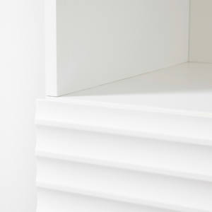 Scaffale in legno bianco moderno 4 strati 2 porte prezzo di fabbrica all'ingrosso personalizzato soggiorno mobili per Hotel pannello di applicazione - Product Image 4