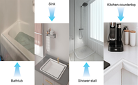 Barrière de seuil de douche auto-adhésive en silicone étanche pour salle de bain et cuisine