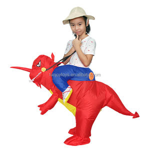 Wholesale Crazy Jurassic Funny Party <strong>Kids</strong> Children <strong>Dinosaur</strong> Riding Walking Inflatable <strong>Costume</strong> - Product Image 2