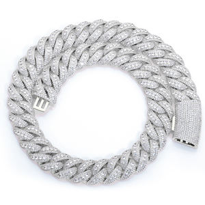 NUOYAレディース3列キューバチェーン22mmフルアイスアウトジルコンネックレスローズゴールドメッキヒップホップファインジュエリー - Product Image 3