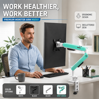 Support d'écran réglable en hauteur, bras simple pour bureau, mouvement complet, 17-32 pouces, 2-9 kg, avec gestion des câbles pour le bureau