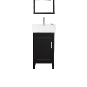 18 "fabrika fiyat banyo vanity lavabo tek lavabo ile Espresso modern vanity banyo ev banyo vanity lavabo