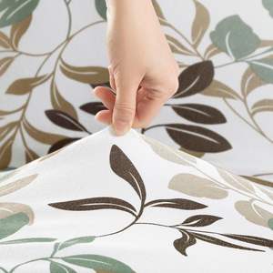 Modern Sage Green 4-Piece Botanical Pattern Stretchable <b>Chair</b> Slipcovers Set in Stock for <b>Dining</b> Room - Product Image 2