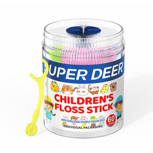 Superdeer benang gigi anak-anak dikemas secara individual dengan tusuk gigi sekali pakai dalam stok manufaktur grosir logo kustom - Product Image 1