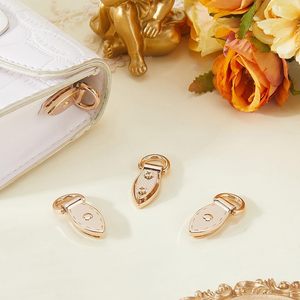 CALFOVERA PCS Handbag Side Clip Buckles Metal Leaf Shape D Rings For Purse Golden Bag Strap Mount <b>Hook</b> Alloy Detachable D Ring P - Product Image 4