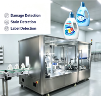 Système de contrôle visuel complet pour bouteilles en plastique (boissons, cosmétiques) avec configuration multi-caméras et détection des défauts esthétiques
