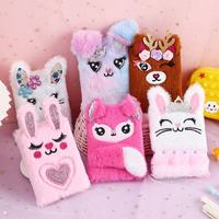 Cuaderno de Felpa para Niña, Cuaderno de Gato Conejo Zorro, Colgante Kawaii, Cuaderno de Gatos Peludos, Planificador Diario, Libro, Bloc de Notas, Papelería
