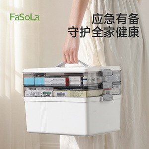 FaSoLa Medicine Box Large Capacity Layered Storage Home Medical Supplies Organizer Portable Pill Case - Product Image 5