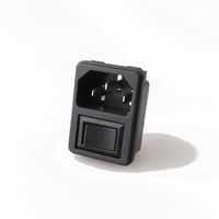 Prise d'alimentation industrielle en cuivre LZ-14-2F-RS AC10A 250V IEC 320 C14 avec interrupteur à bascule rouge ON-OFF