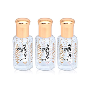 3ml 6ml 12ml Gold Wheat Straw Roll <b>On</b> Bottles Transparent <b>Glass</b> Screen <b>Printed</b> Essential Oil Perfume Sample Containers Bulk - Product Image 2