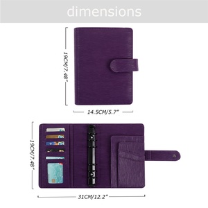 Yihe Bestseller: Budget-Planer A6 Breit aus Saffiano Epi Ripple Leder in 8 Farben mit 6 schwarzen Ringen als Bargeld-Budgeting-System - Product Image 4