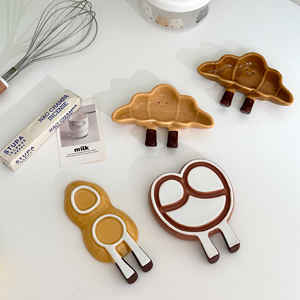 Petit plat à sauce en porcelaine sous-glaçure, style japonais, motif dessin animé, pour sauce soja, vinaigre et condiments, design mignon et tendance - Product Image 5