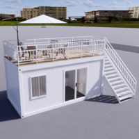 Maison préfabriquée modulaire en conteneur pour terrasse sur toit, kit de petite maison préfabriquée en acier pour hôtel de villégiature et studio de jardin