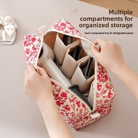 Nouvelle Trousse de Rangement Portable Multifonction Grande Capacité en Coton avec Fermeture Éclair pour Sèche-Cheveux et Outils de Coiffure