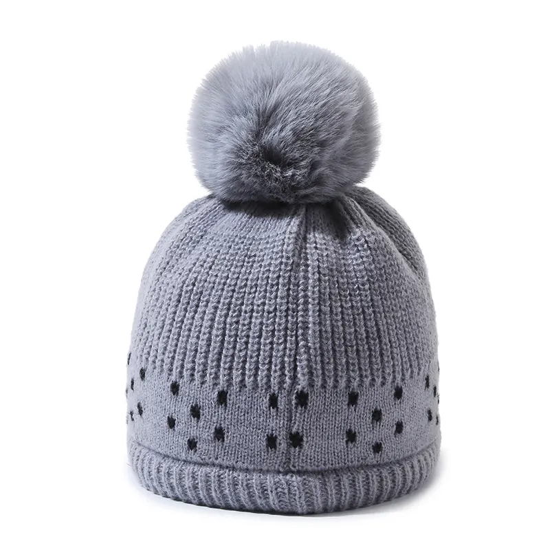 Winter Warm Woolen Baseball Cap Acrylic Fleece Knitted Hat Outdoor Cold-Proof Hat