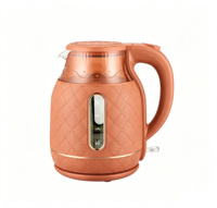 Bouilloire électrique rose en verre 1,8 L avec indicateur de niveau d'eau et arrêt automatique mécanique pour la préparation du thé à domicile
