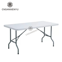 Table de banquet pliable en plastique, portable, rectangulaire, pour mariage, dîner, événement extérieur, hôtel, fête