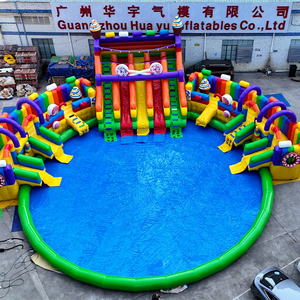 Jeux de parc aquatique gonflable commercial, château gonflable et <span class=keywords><strong>toboggan</strong></span> aquatique avec <span class=keywords><strong>piscine</strong></span> pour le plaisir en plein air - Product Image 1