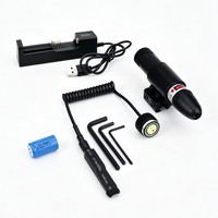 Lunette de visée laser rouge et verte 532 nm en alliage d'aluminium, batterie rechargeable, bouton de commande à distance 20 mm, réglable, tactique
