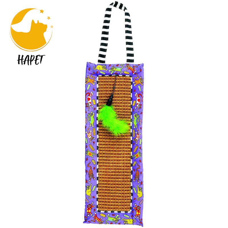 Оптовая продажа, дверная подвесная Когтеточка для кошек, картонная Когтеточка и кошачья мята