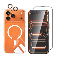 Étui de téléphone portable magnétique en TPU anti-empreintes digitales, verre trempé HD 9H de qualité AAA, sans bulles, personnalisé 3-en-1 pour 17 Pro